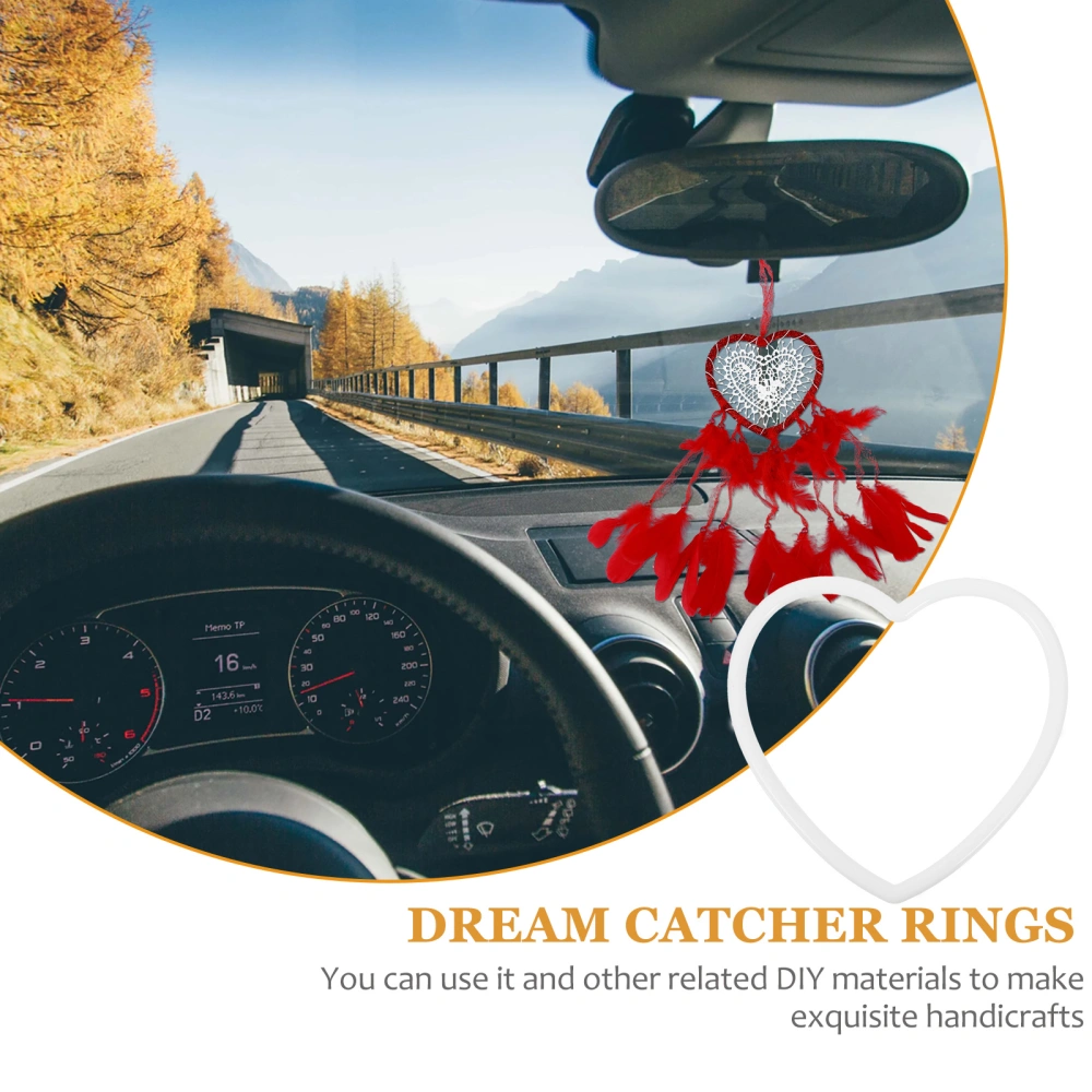 20 Pcs Creative Heart Shape Rings Dream Catcher Rings for Hanging Ornaments DIY