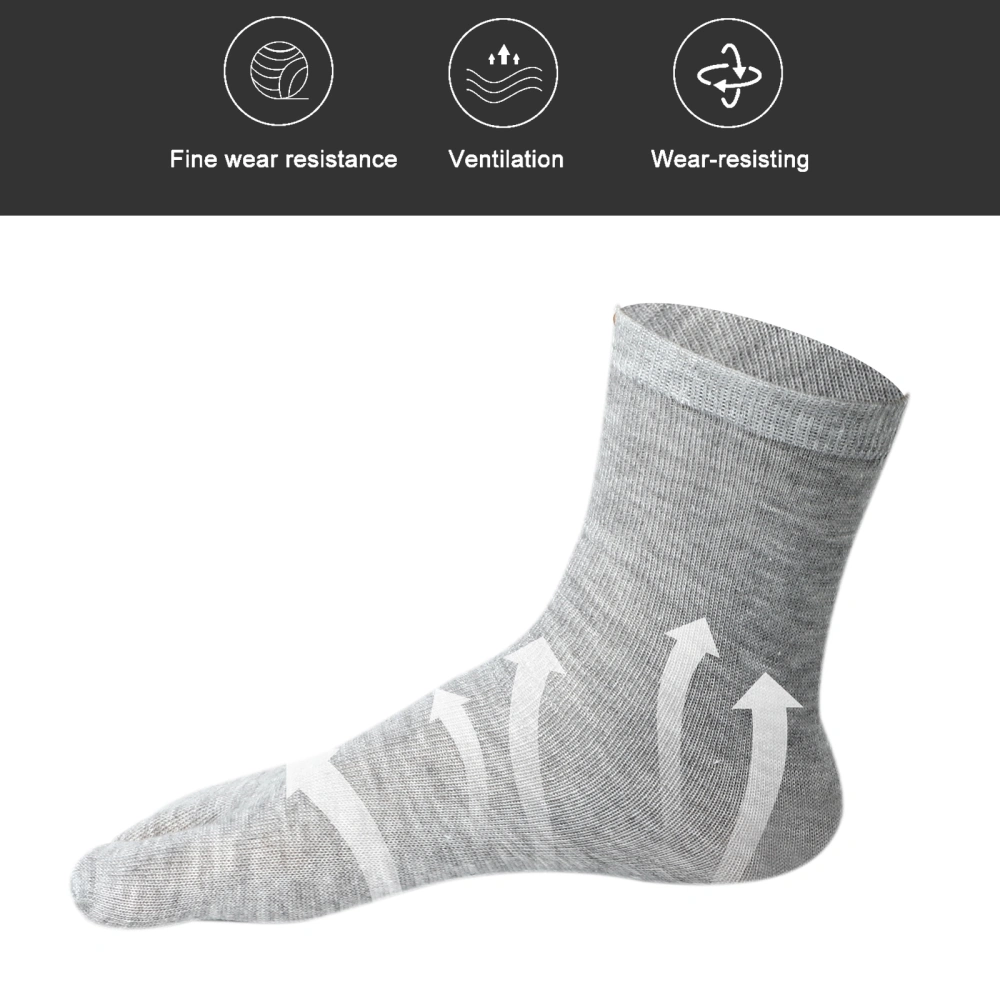 NUOLUX 3 Pairs of Elastic Cotton Tabi Toe Socks (White+Grey+Black)