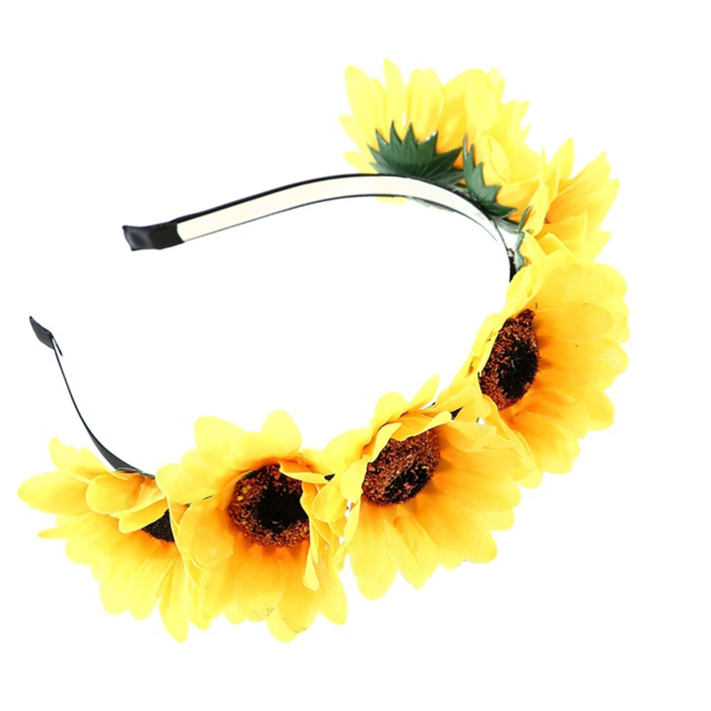 Handcraft Hair Wreath Women Headpiece Simulation Floral Crown Daisy Flower Headband for Holiady Wedding Photography