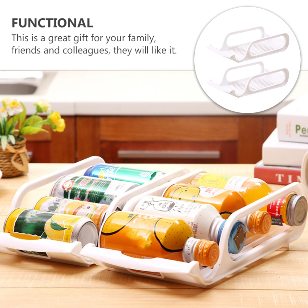 2Pcs Refrigerator Beverage Storage Rack Stackable Beer Vegetable Bowl Holder