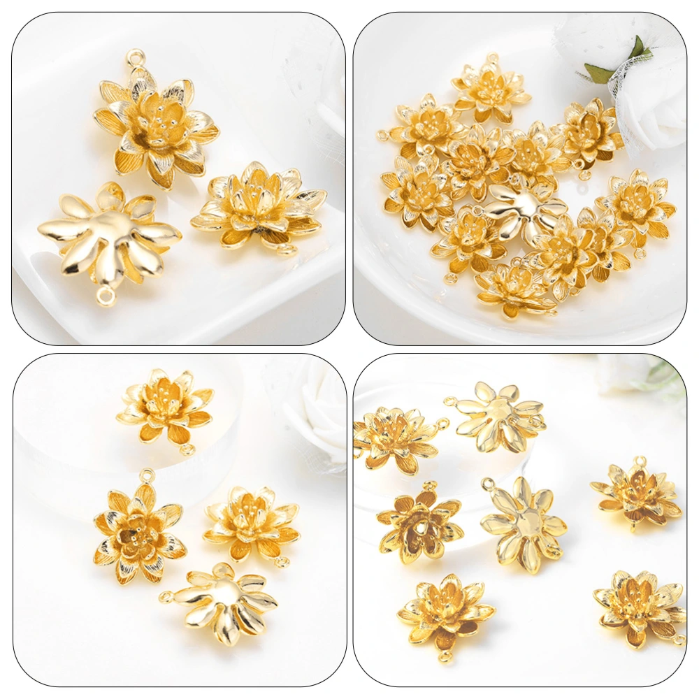 5pcs Alloy Flower Charms 3D Flower Charms Jewelry Earrings DIY Pendants