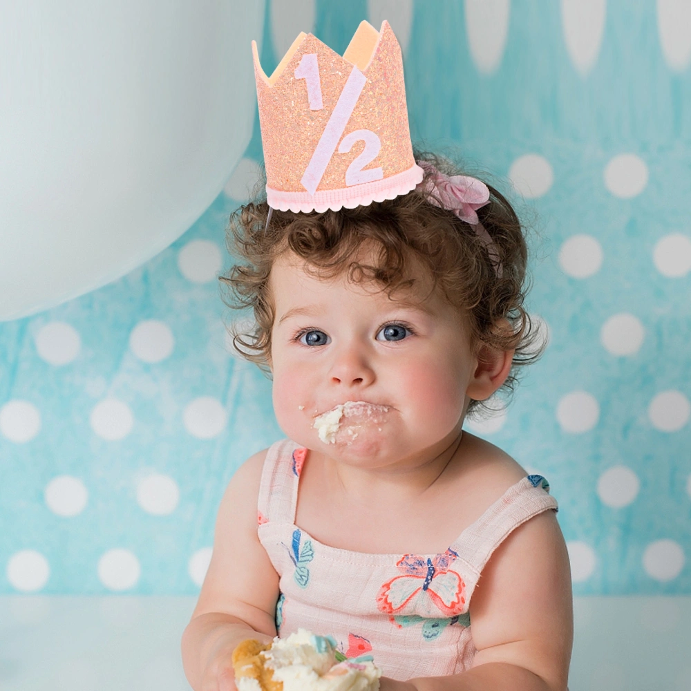 Children Birthday Hats Kid Half Birthday Party Tiara Headdress Baby Shower Gift