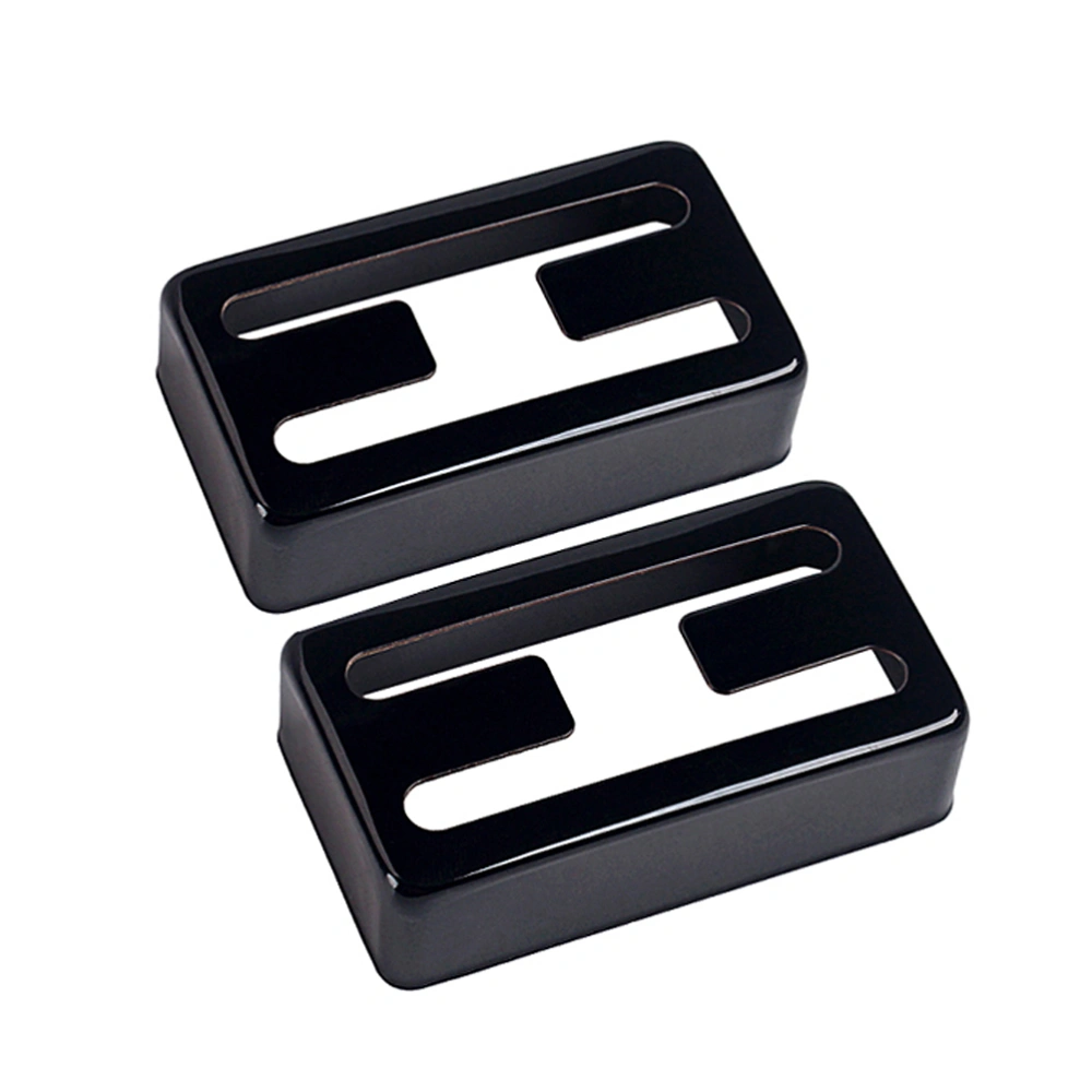 2pcs Metal H Hole Pickup Humbucker Cover for Guitar Musical Instrument Accessory GB312A (Black)