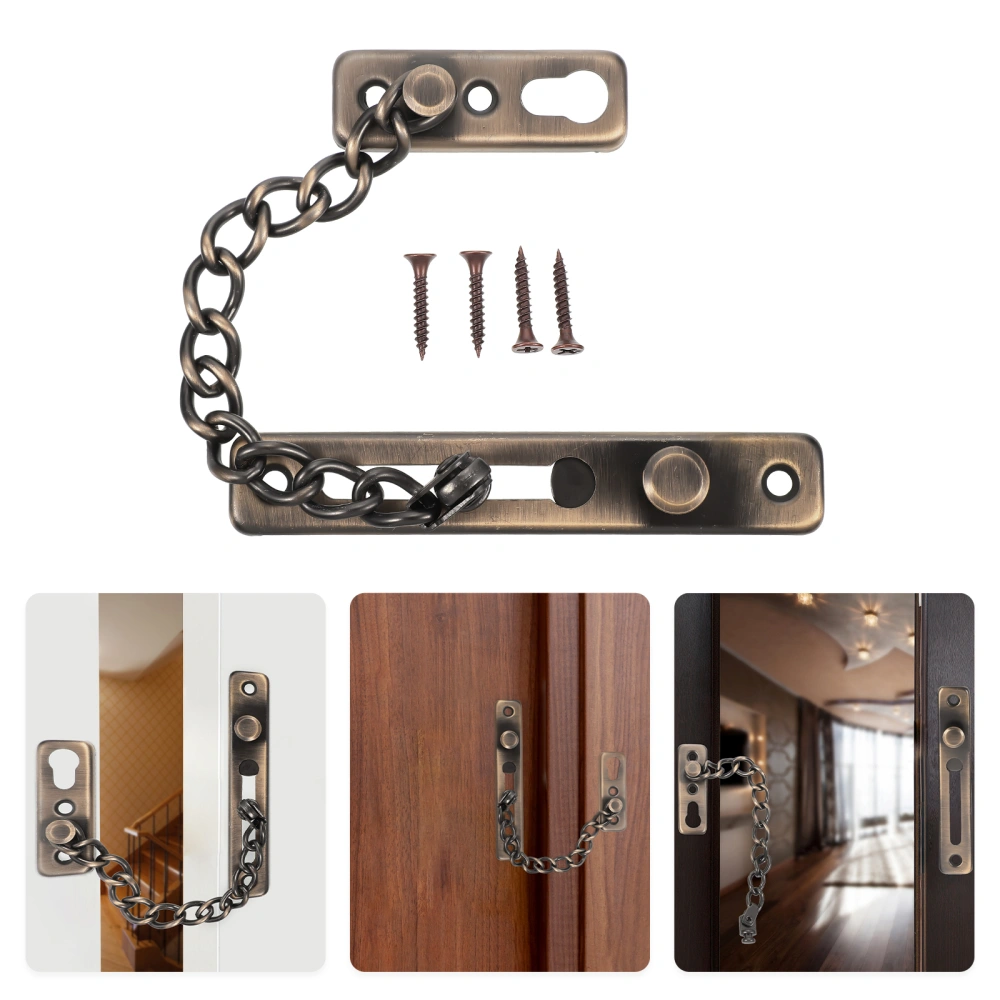 1 Set Door Bolt Hotel Lock Door Chain Lock Stainless Steel Security Chain Guard