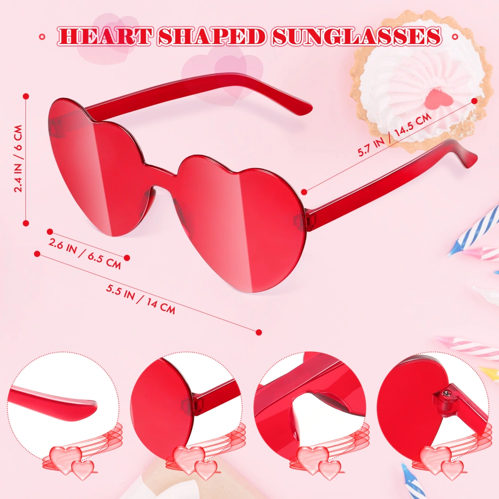 Frcolor 1 Set Heart Hairband Sunglasses Valentine's Day Headwear Heart Shaped Eyeglasses Sequined Hair Accessories