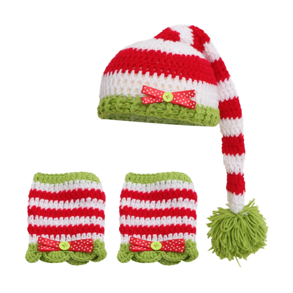 Christmas Style Baby Infant Newborn Handmade Crochet Beanie Hat Clothes Baby Photograph Props