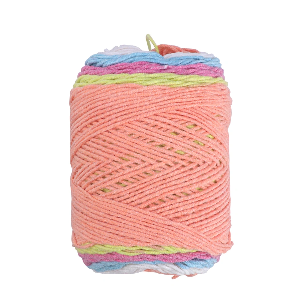 1 Roll Hanmade Knitting Woolen Yarn Rainbow Colorful Crochet DIY Woolen Yarn for Hat Sweater (NO.19 Honey)