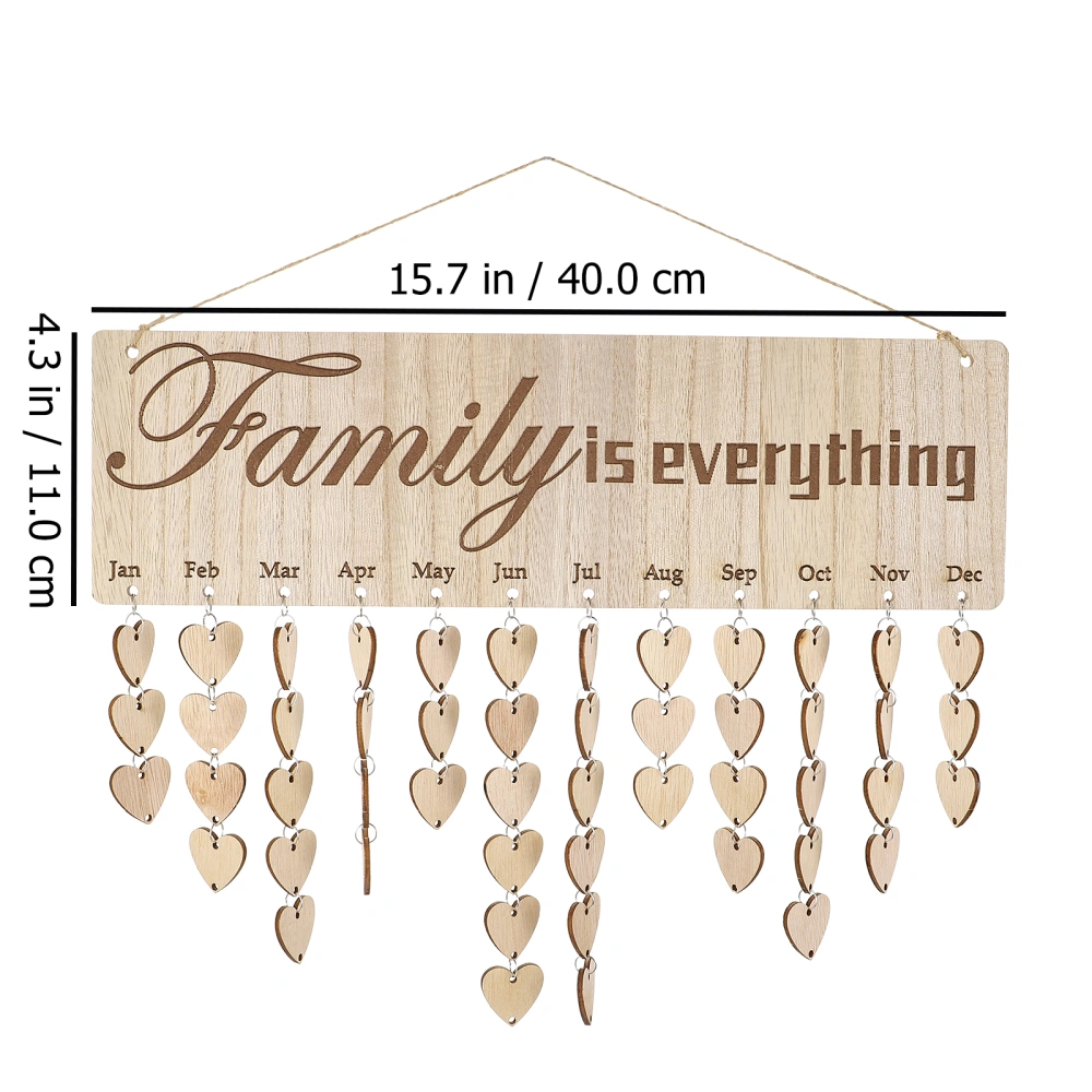 Family Wood Countdown Calendar Festival Birthday Hanging Calendar Decor (Type1)