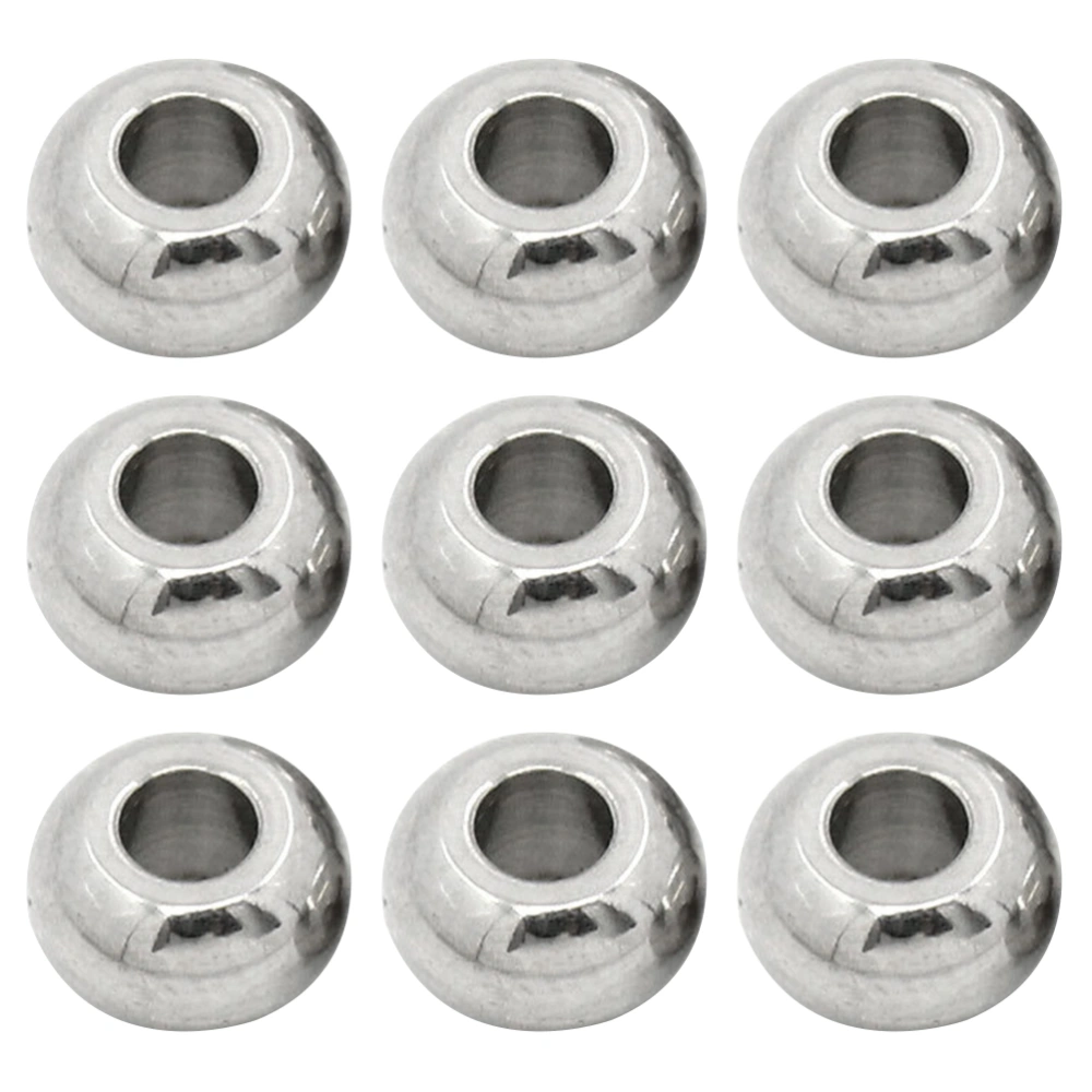 100 Pcs Stainless Steel Silver Tone Round Smooth Seamless Spacer Solid Beads 5mm for DIY Jewelry Making