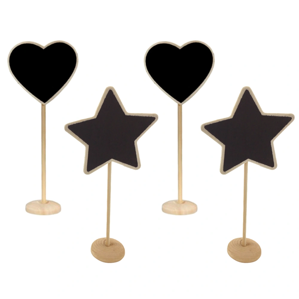 10pcs Mini Chalkboard Signs with Stands Wood Blackboards Easels Message Boards Ornaments for Wedding Bridal Shower Birthday Home Decorations (Random Shapes)