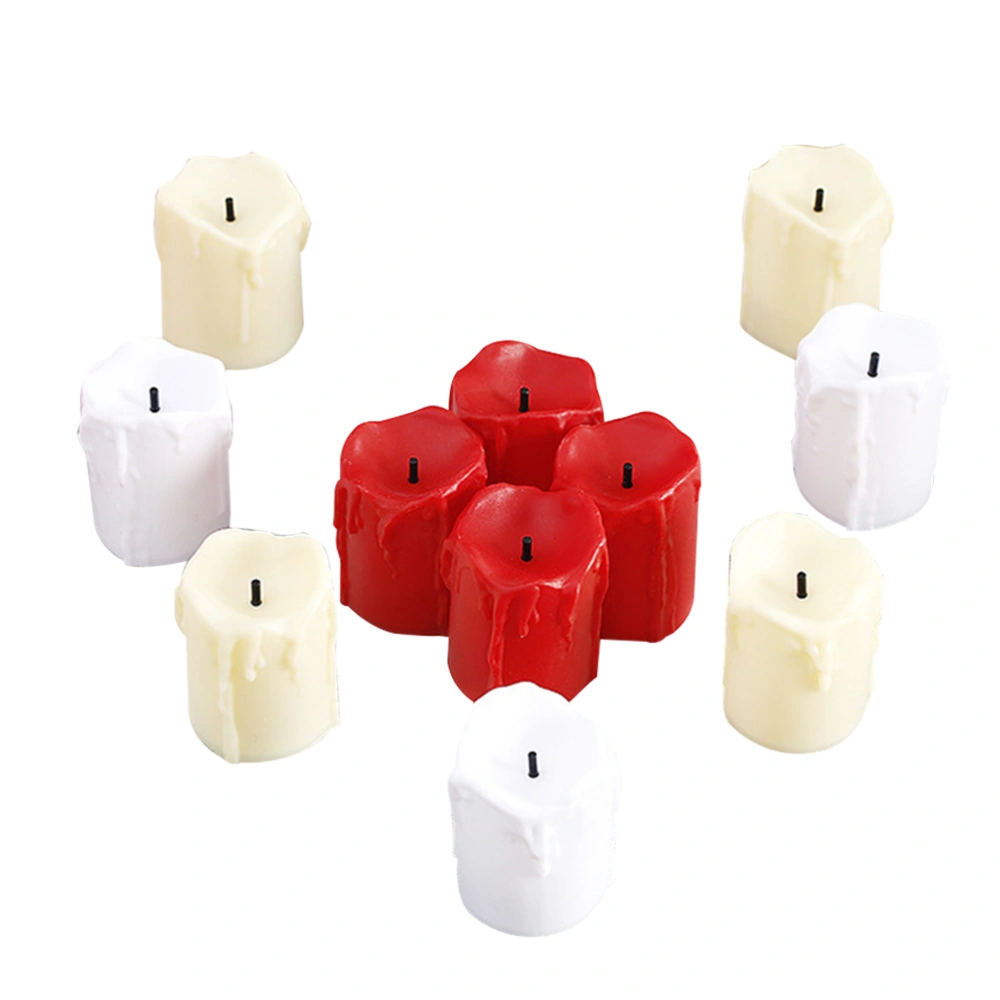 Creative LED Simulation Candle Multicolor Lamp Luminous Tea Light Home Wedding Birthday Party Decoration Battery Powered (Random Color)