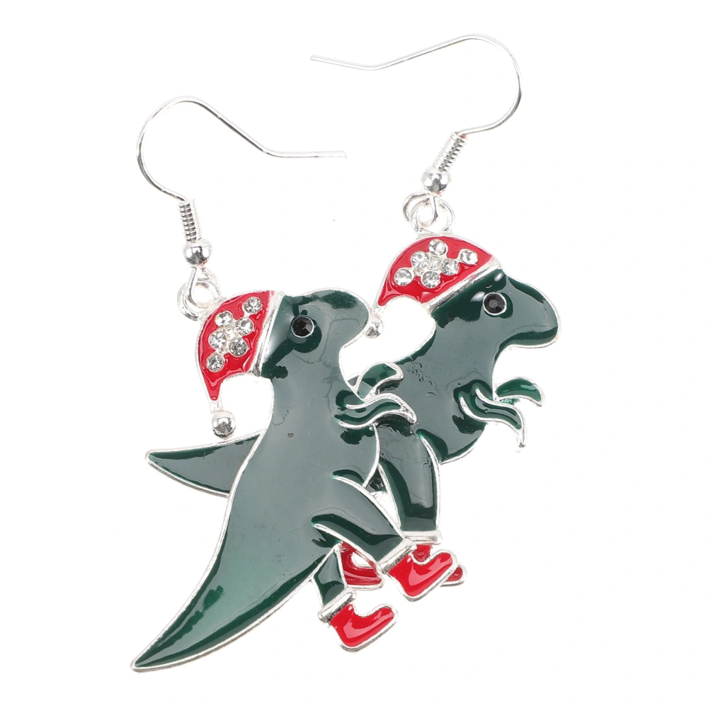 1 Pair Christmas Dinosaur Dangle Earrings Alloy Earrings Ear Jewelries