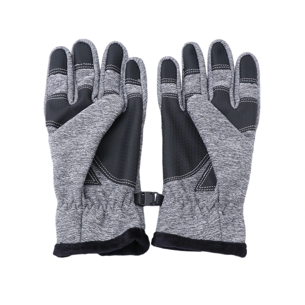 Cycling Gloves Touching Screen Gloves Waterproof Warm Gloves Cycling Running Climbing Winter Outdoor Sports Men and Women Size S (Grey)