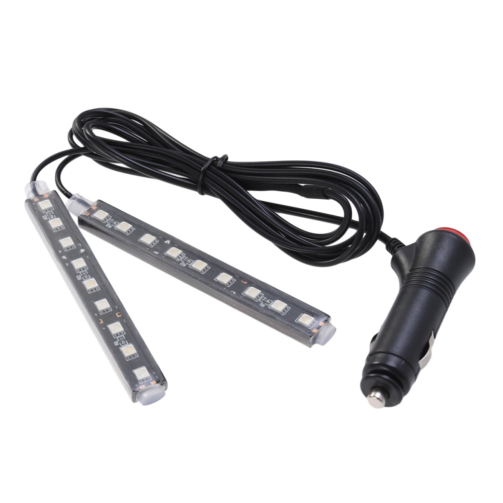 Car Interior Atmosphere Neon Lights Lamps Strip 18 LED Cigarette Lighter - Green Light (Black)