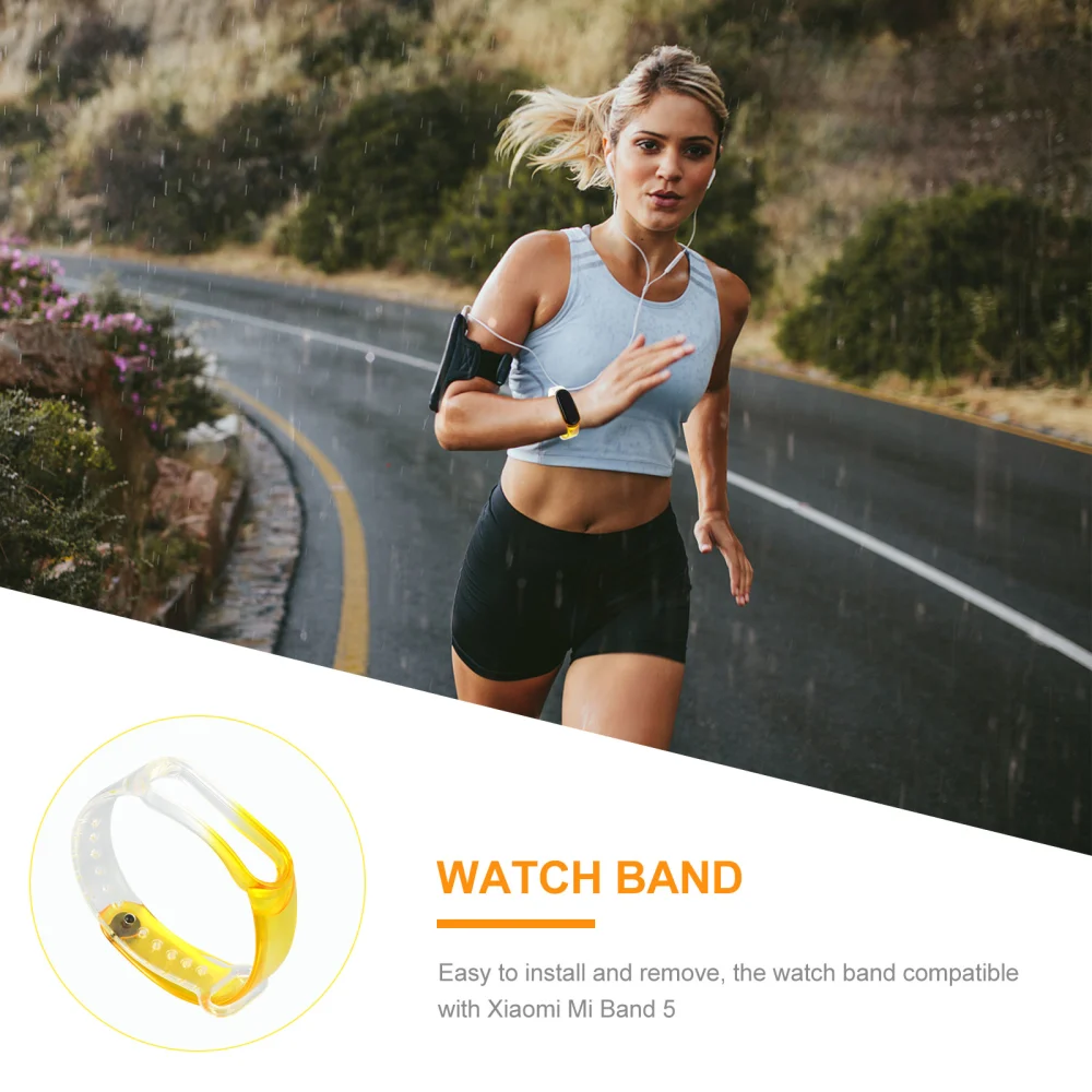 Transparent Strap Simple Wristband Replacement Compatible with Xiaomi Mi Band 5