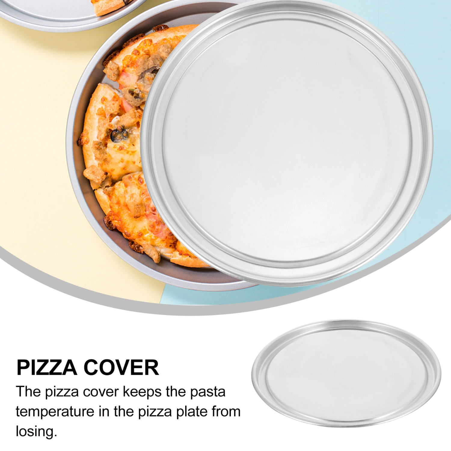 1pc Pizza Pan Cover Kitchen Aluminum Alloy Food Cover Durable Dust Cover