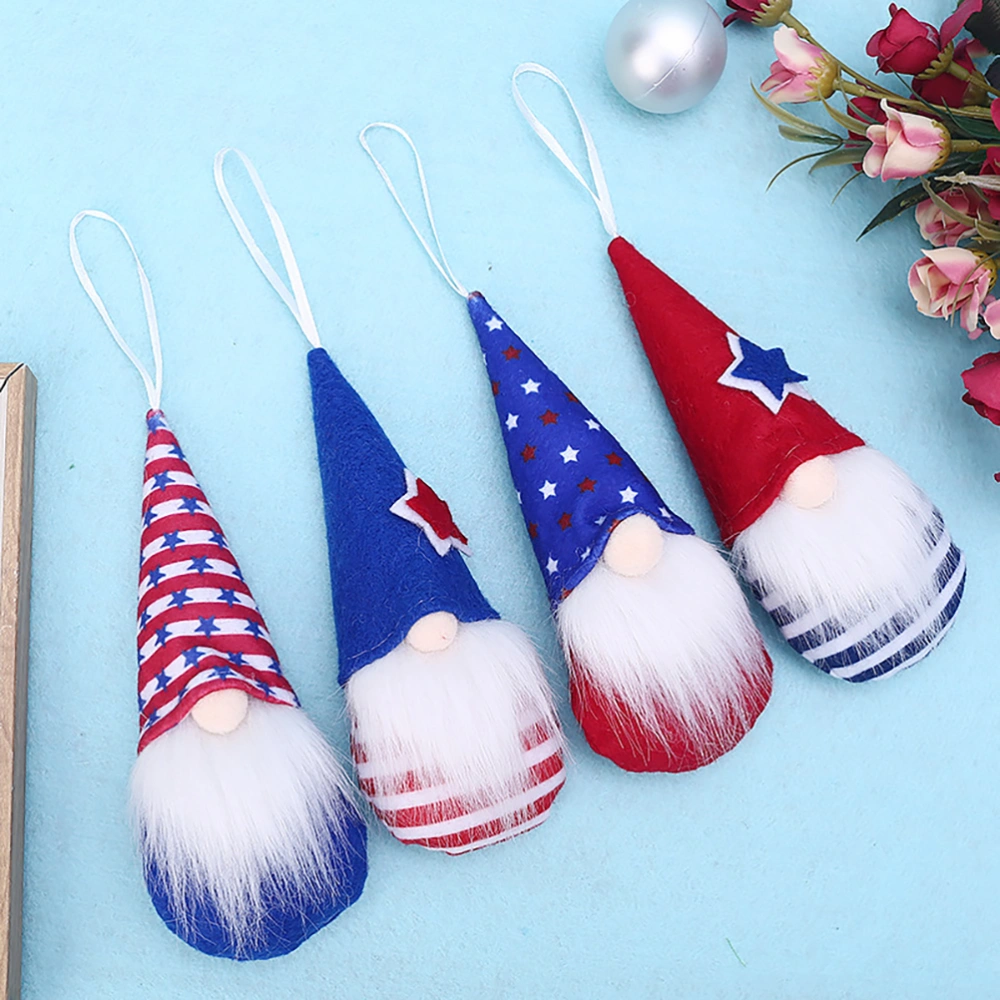 8Pcs Independence Day Gnome Dolls US Flag Hanging Faceless Dolls Party Decors