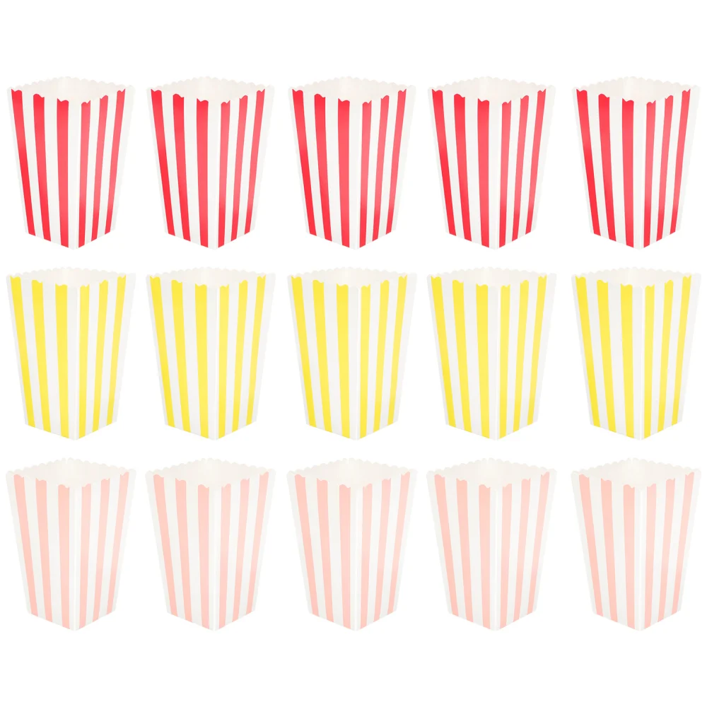 60pcs Party Popcorn Boxes Disposable Paper Popcorn Boxes French Fries Boxes