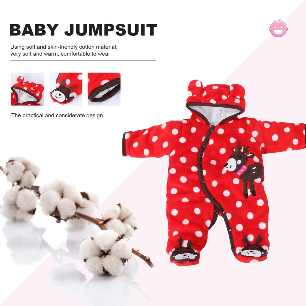 1PC Thick Hooded Baby Clothes Cartoon Baby Romper Lovely Warm Baby Jumpsuit