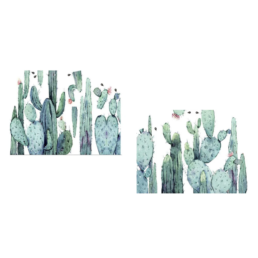 2pcs Cactus Wall Sticker Creative Wallpaper Unique Wall Decal Decorative Sticker for Living Room Home Bedroom