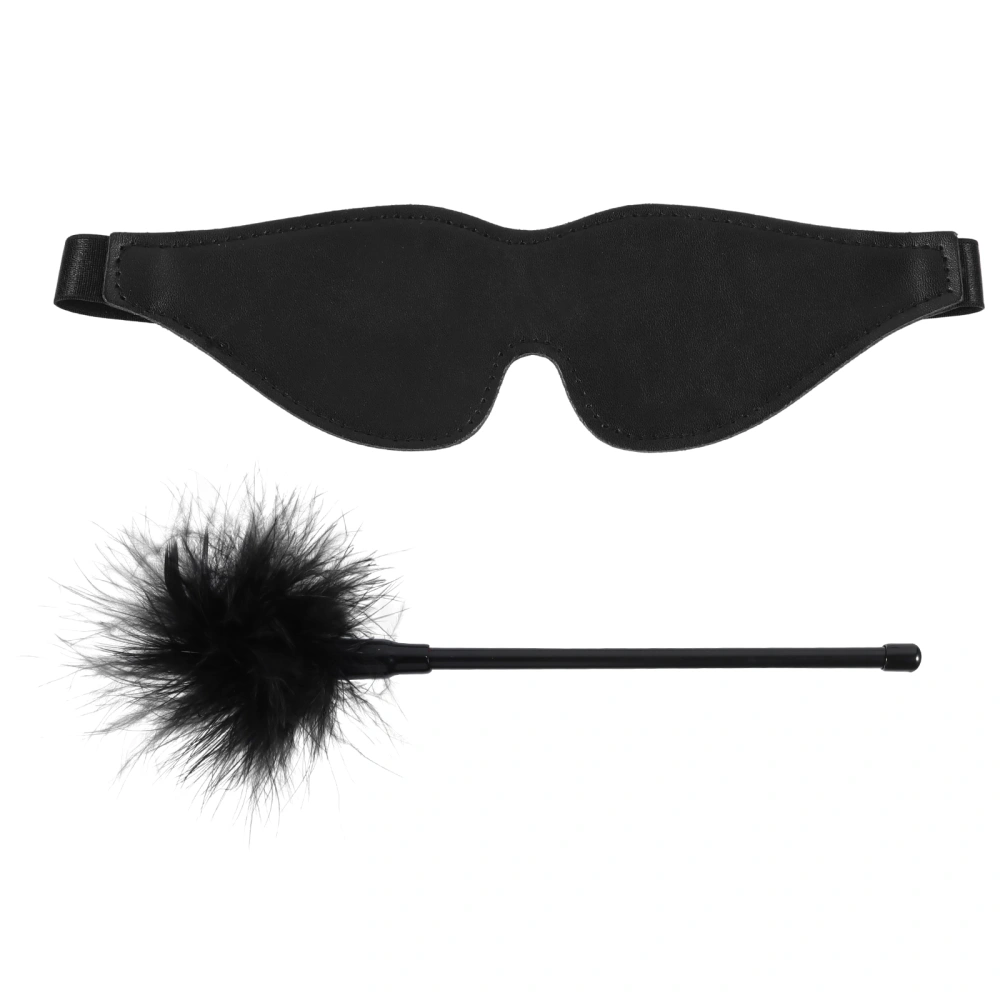 2Pcs/Set Flirting Feather Stick and Blindfold Eye Mask Sexual Spank Sex Toy Kits