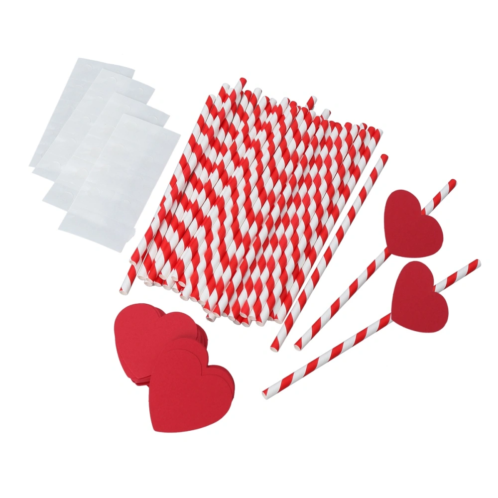 40 PCS Heart and Paper Straws Decorative Cocktail Drinking Straws for Graduation Party Decoration Supplies