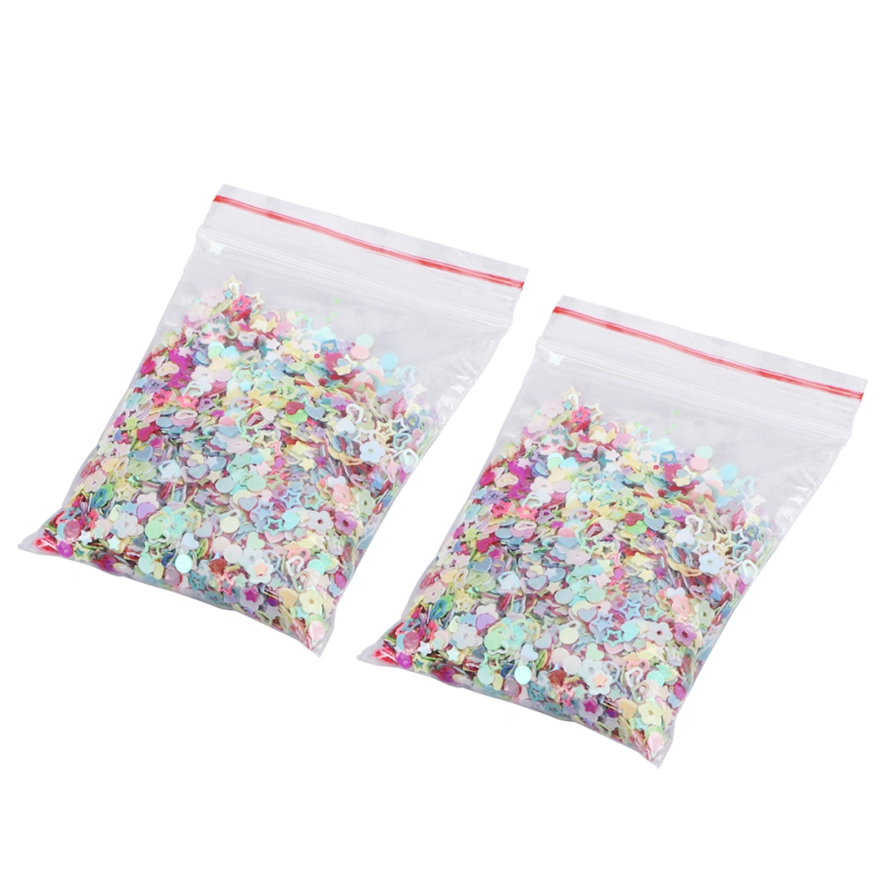 2 Packs of Glitter Colorful Sequins for Children DIY Crafts and Party Decoration