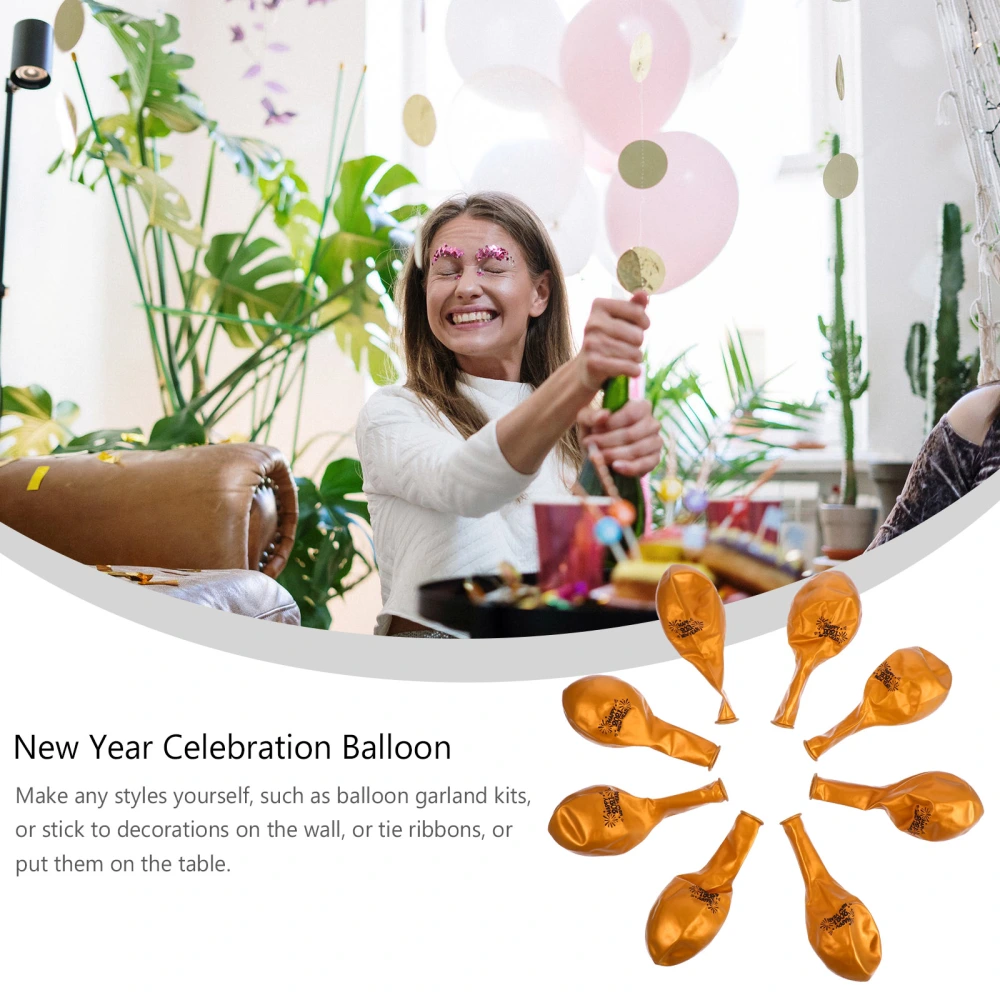 1 Set 50 Pcs New Year Party Balloons Creative Happy New Year Latex Balloons