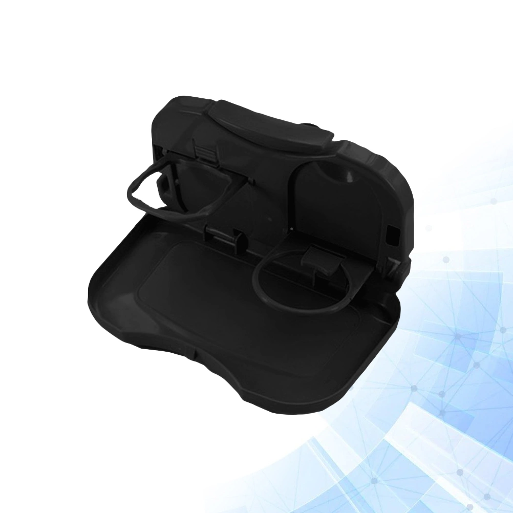 Foldable Car Dining Tray Multifunctional Back Seat Drink Shelf Storage Holder (Black)