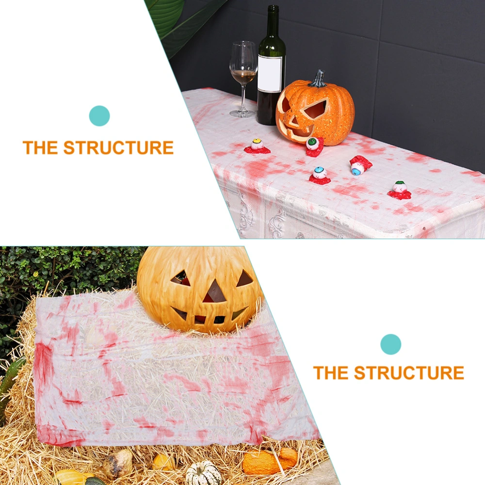 Halloween Bloody Creepy Gauze Prop Halloween Tablecloth Decor Haunted House Adorn