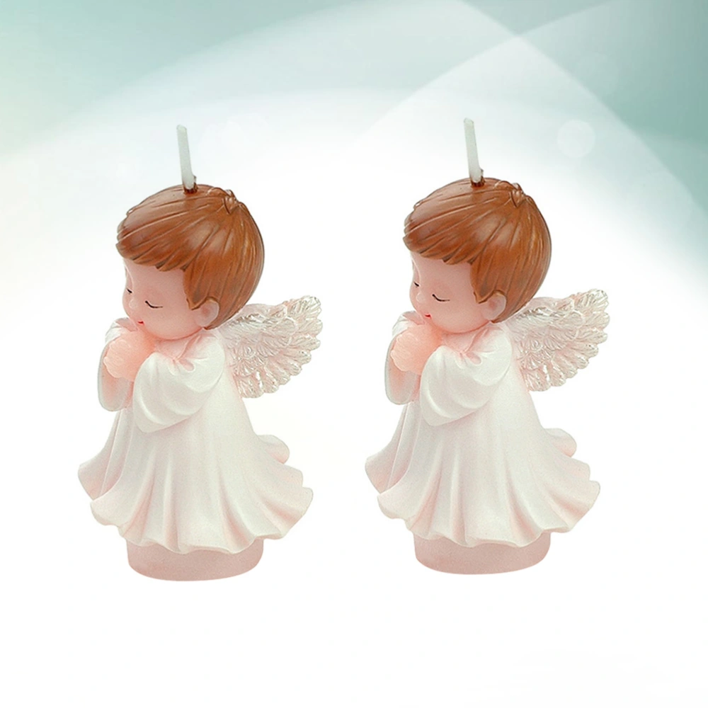 6pcs Angelhood Candle Smokeless Baby Candle Party Birthday Candle Cake Topper Decoration for Kids Male Angel Style