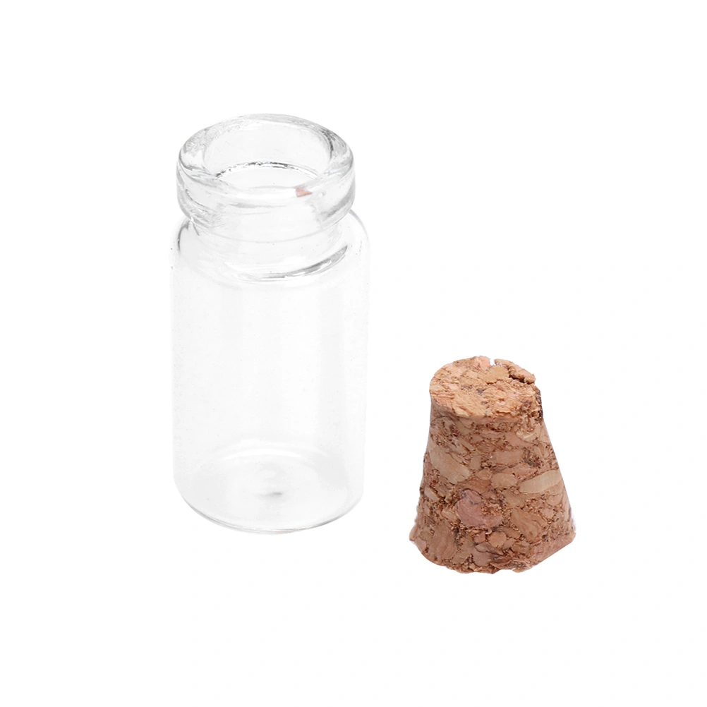 1 Pack 30pcs 1.5ml Clear Small Mini Glass Jars with Cork Stoppers DIY Wish Bottles For Message Weddings Wish Party Favors (As Shown )