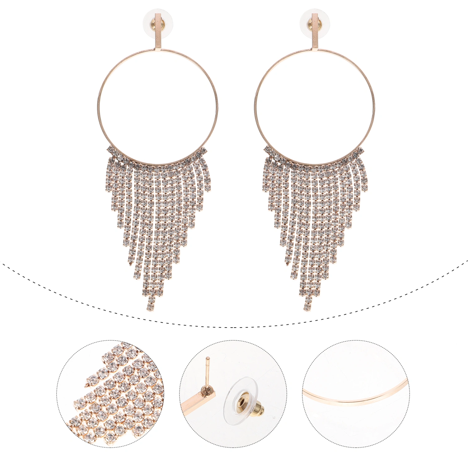 1 Pair Rhinestone Earrings Tassel Dangle Earrings Women Earrings Jewelry