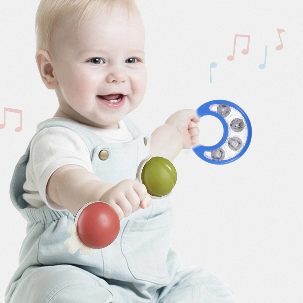 1Pc Percussion Instrument Unique Hand Bell Toy Practical Hand Rattle (Blue)