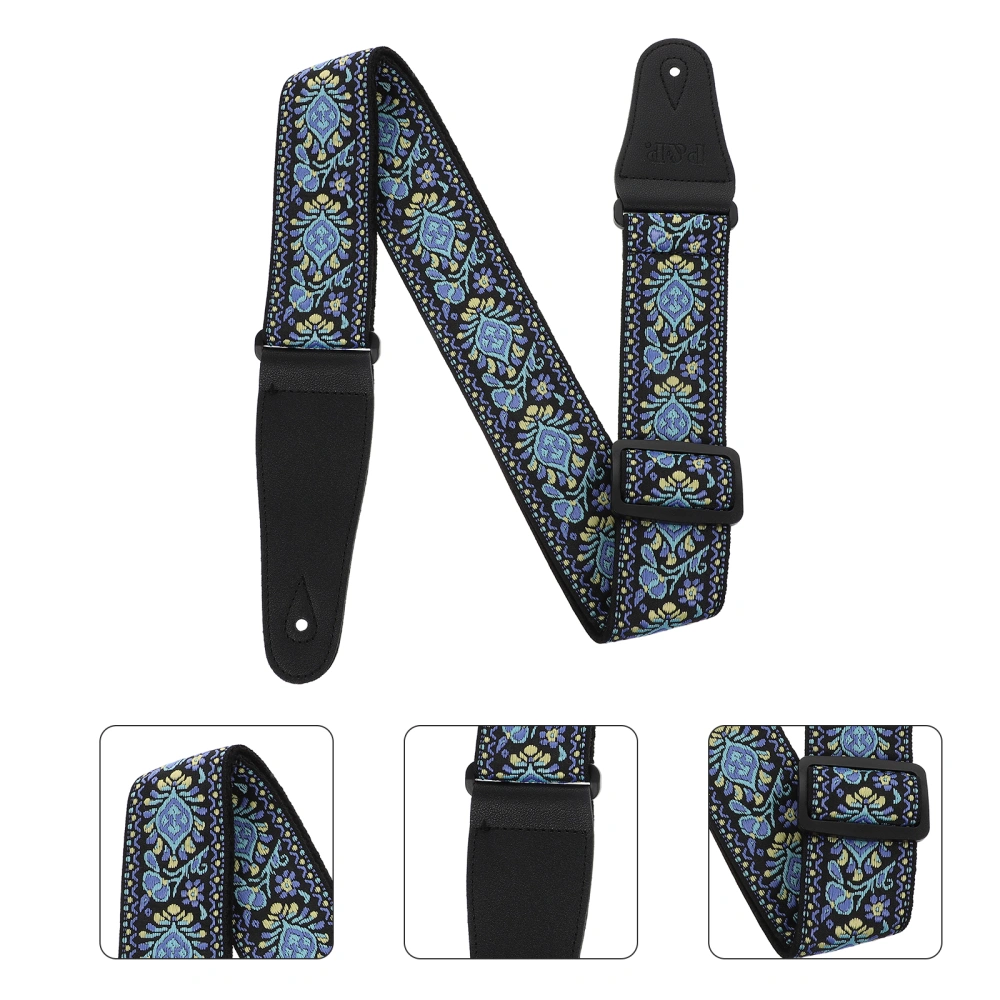 1 Pc Exquisite Cotton Embroidery Guitar Strap Practical Guitar Belt Electric Guitar Strap