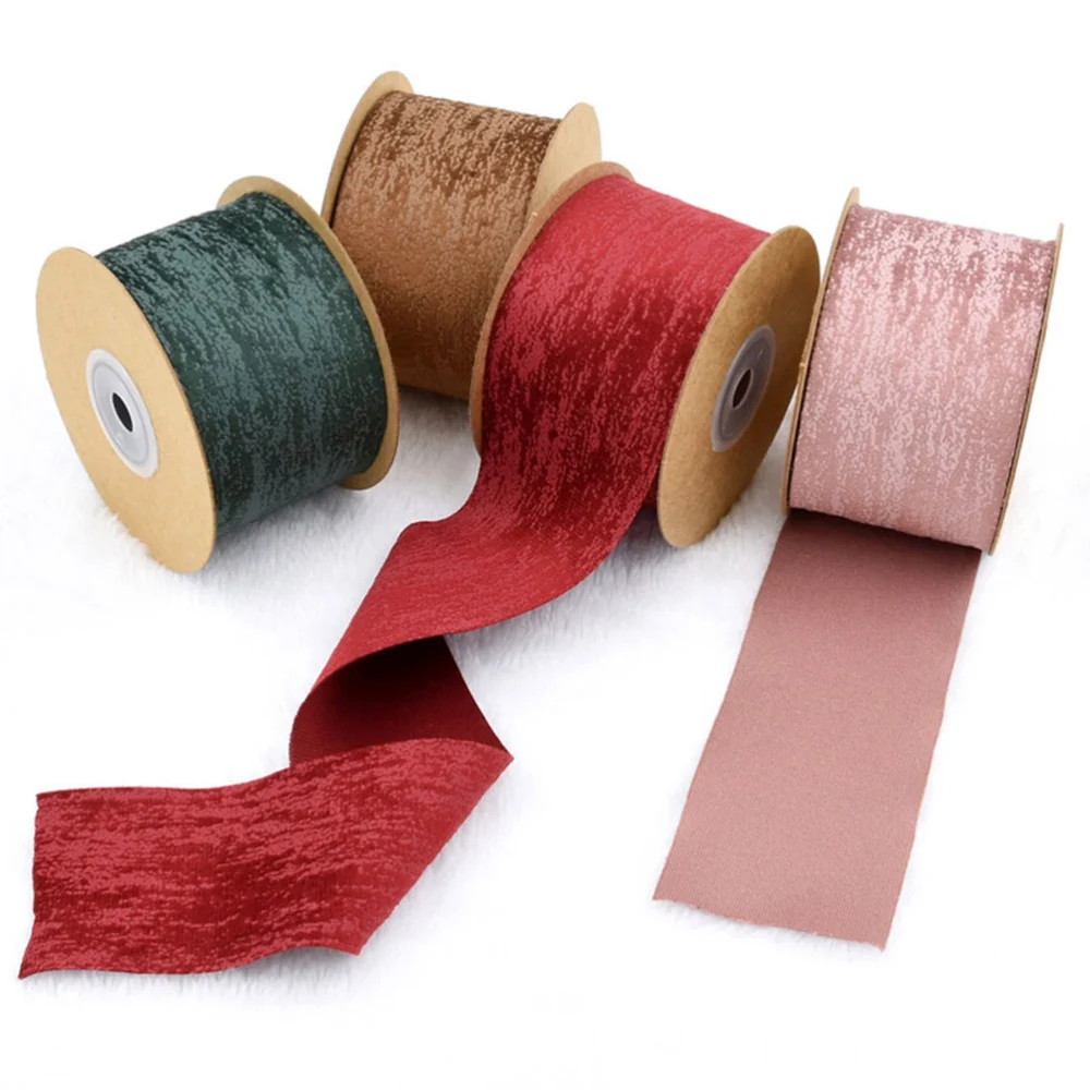 1 Roll 5M Contrast Colors Ribbon Gift Cloth Strips Packing Ribbon for Home Shop Festive Party Decor DIY Accessories (Dark Red)