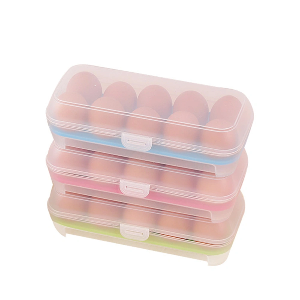 10 Grid Transparent Egg Shockproof Holder Container Storage Box Tray for Refrigerator (Green)