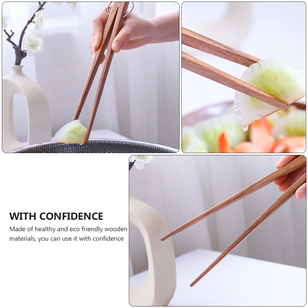 1 Pc Home Kitchen Wooden Food Tongs Bread Dessert Barbecue Kitchen Tongs