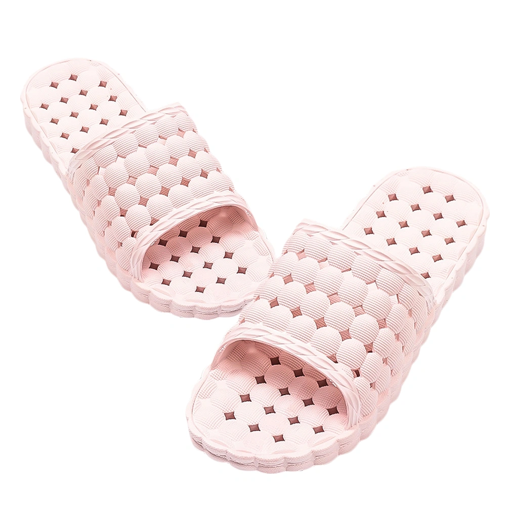 1 Pair of Slippers PVC Bathing Slippers Hollow Draining Slipper Bottom Non-slip Slippers - Size 36-37 6US 3.5UK 36.5EU (Pink)