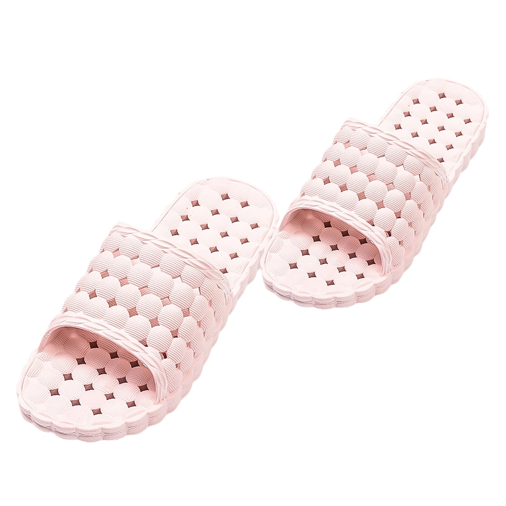 1 Pair of Slippers PVC Bathing Slippers Hollow Draining Slipper Bottom Non-slip Slippers - Size 36-37 6US 3.5UK 36.5EU (Pink)