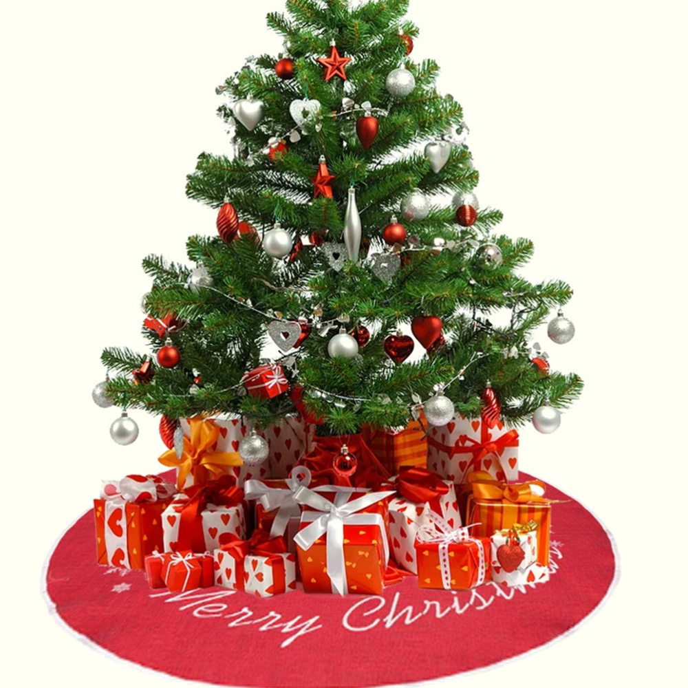 1pc Christmas Tree Skirt Merry Christmas Tree Mat Christmas Party Supplies (Red)