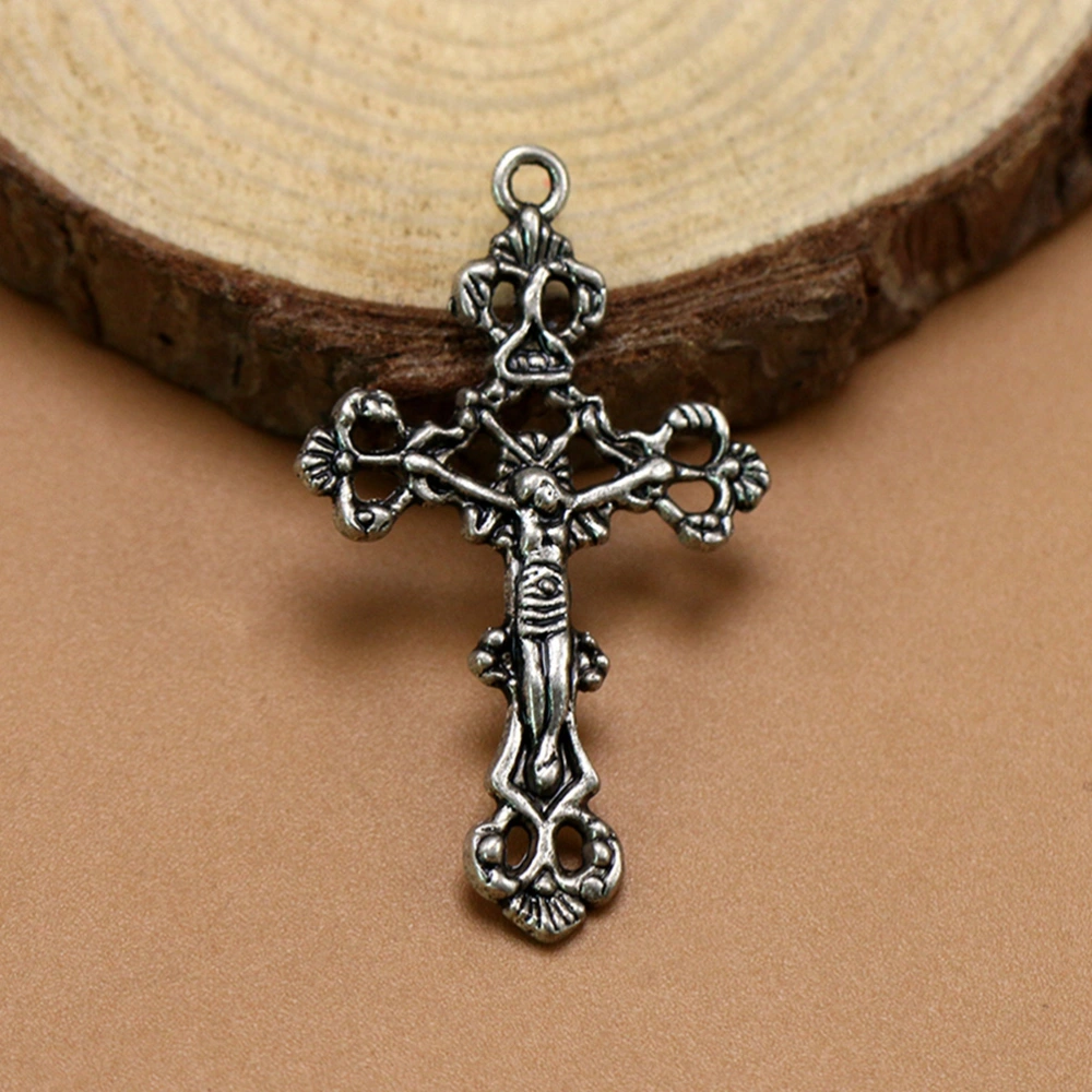 20pcs Crucifix Necklace Pendants Alloy DIY Charms Jewelry Making Accessory for Bracelet Crafts (Antique Silver)