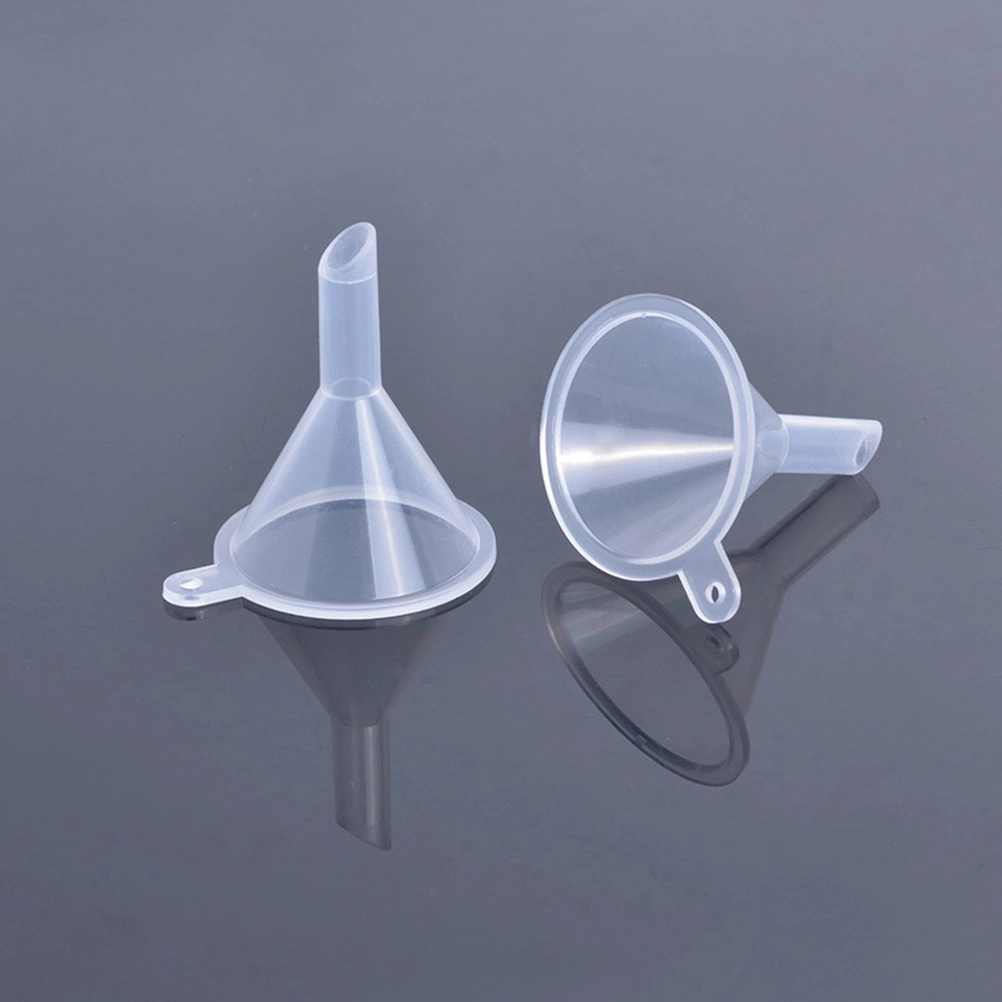 4pcs Mini Silver Metal Funnels for Transferring Liquid Spices Perfume Essential Oil with 1pc PP Funnel