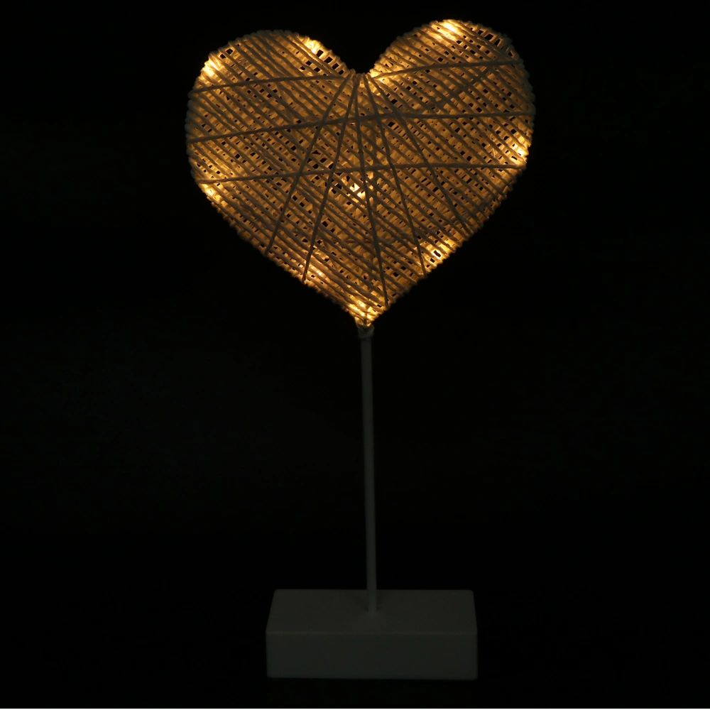 1Pc Heart Shaped Night Light Lovely Stand Light Ornament Desktop Decoration