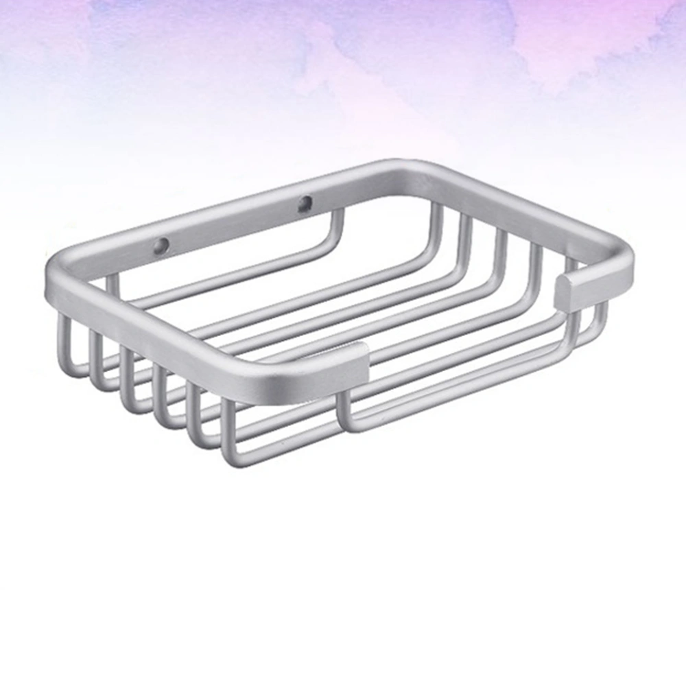 2pcs Space Aluminum Soap Storage Rack Soap Holder Tray Stand Bathroom Storage Holer for Bathroom (Silver)