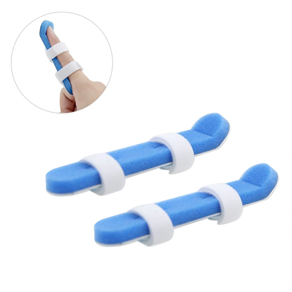 2PCS Finger Fixation Splint Flexible Finger Sleeve Breathable Finger Support Protector Hand Joint Correction Brace for Home Use(Size L Blue)