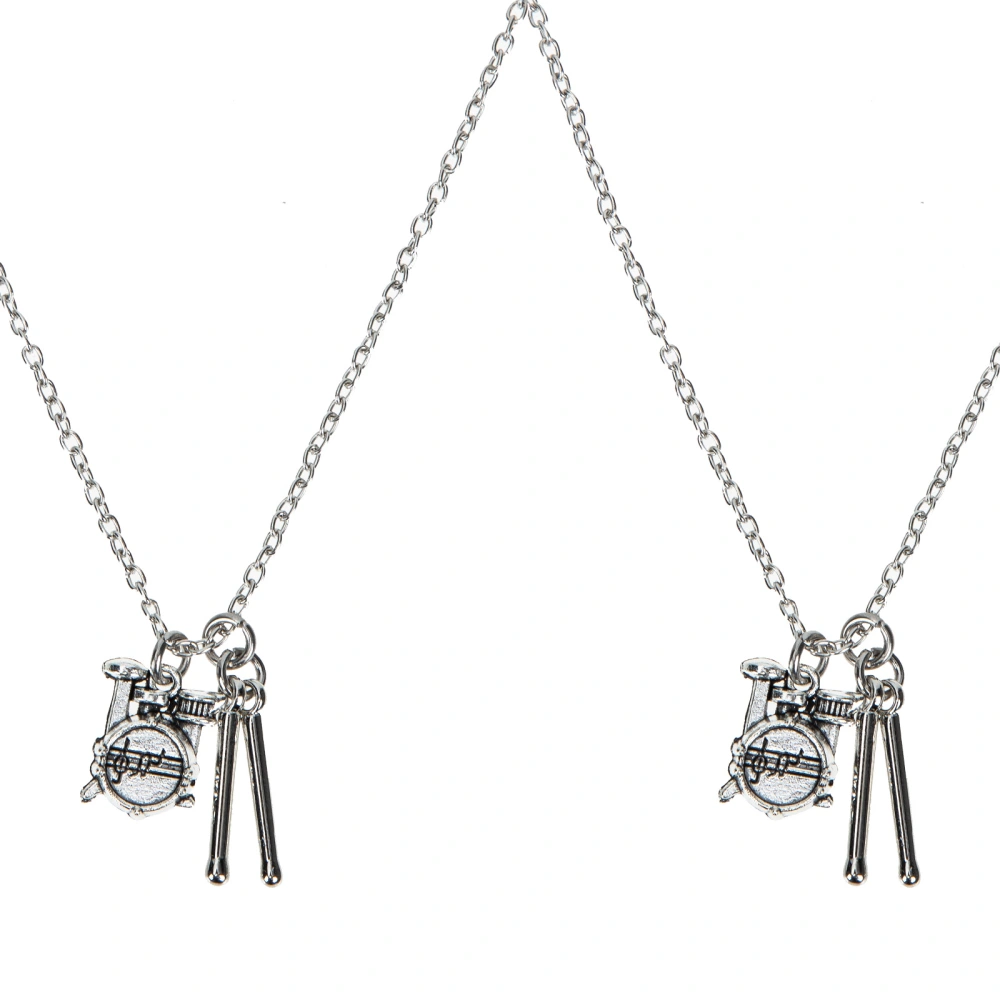 2pcs Unique Drum Set Necklace Pendant Drum Set Design Decor Pendant Necklace