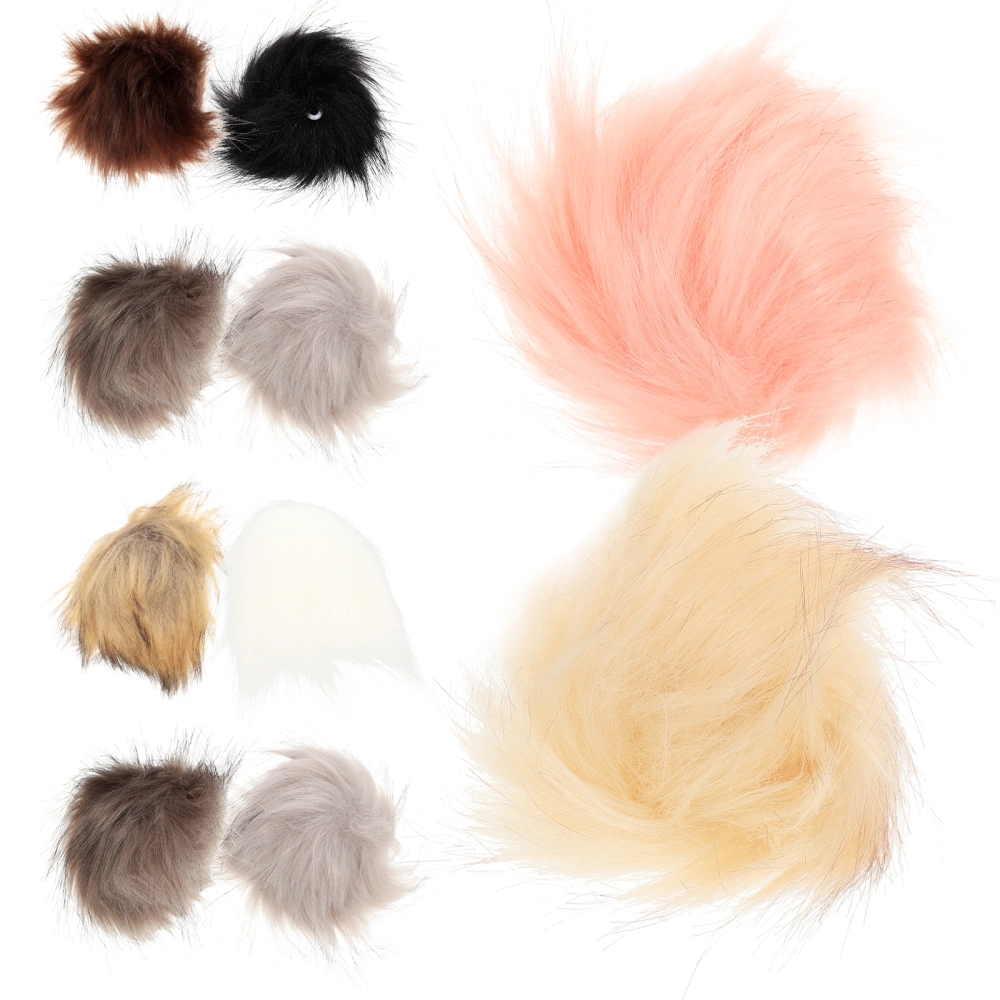 16Pcs Faux Furs Pom Poms Fluffy Pom Poms Artificial Pom Poms DIY Craft Pendants