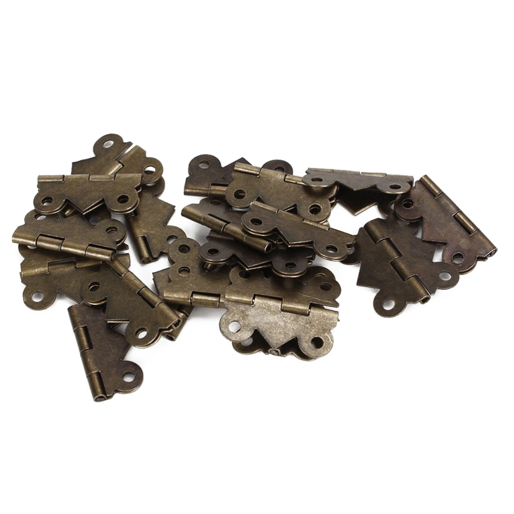 20pcs Vintage Mini Iron Hinges Cabinet Drawer Butt Hinges (Bronze)