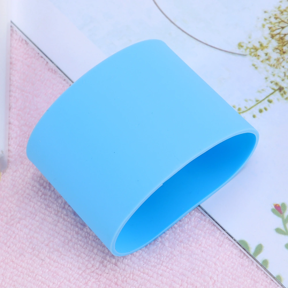 Silicone Heat-resistant Cup Sleeve Protective Non-slip Water Glass Cover for Bottle Mug (Blue)